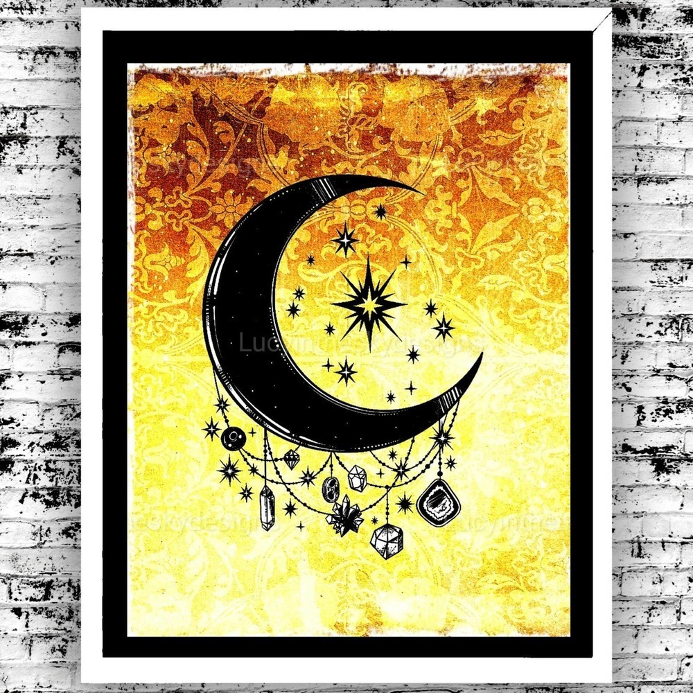 Gypsy Moon Colorful Celestial Art Print
